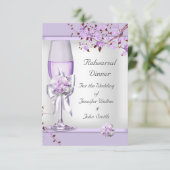 Rehearal Dinner Wedding Lavender Paars Lila 4 Kaart (Staand voorkant)