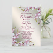 Rehearal Dinner Wedding Party Pink White Floral Kaart (Staand voorkant)