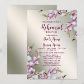 Rehearal Dinner Wedding Party Pink White Floral Kaart (Voorkant / Achterkant)