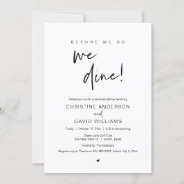 Reheardal Dinner, voor we dat doen, gaan we dood Kaart