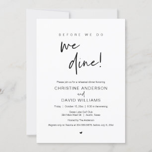 Reheardal Dinner, voor we dat doen, gaan we dood Kaart