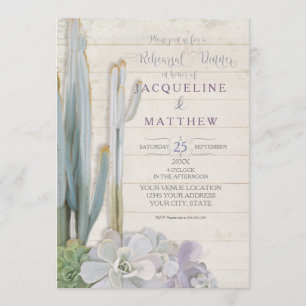 Rehearings Dinner Desert Cactus Succulent Wood Art Kaart