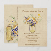 Rehearings Dinner Mason Jar Wild Flower Tortelduif Uitnodiging Briefkaart (Voorkant / Achterkant)