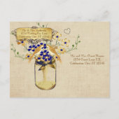 Rehearings Dinner Mason Jar Wild Flower Tortelduif Uitnodiging Briefkaart (Achterkant)