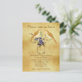 Rehearings Dinner Mason Jar Wild Flower Tortelduif Uitnodiging Briefkaart (Staand voorkant)