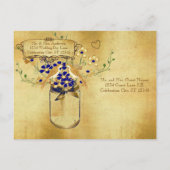 Rehearings Dinner Mason Jar Wild Flower Tortelduif Uitnodiging Briefkaart (Achterkant)