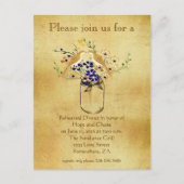 Rehearings Dinner Mason Jar Wild Flower Tortelduif Uitnodiging Briefkaart (Voorkant)