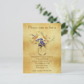 Rehearings Dinner Mason Jar Wild Flower Tortelduif Uitnodiging Briefkaart (Staand voorkant)