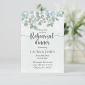 Rehearings groene eucalyptusuitnodiging kaart (Staand voorkant)