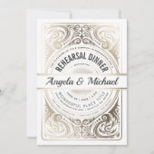 Rehearings Invitaties White en Gold Foil Kaart (Voorkant)