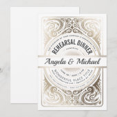 Rehearings Invitaties White en Gold Foil Kaart (Voorkant / Achterkant)