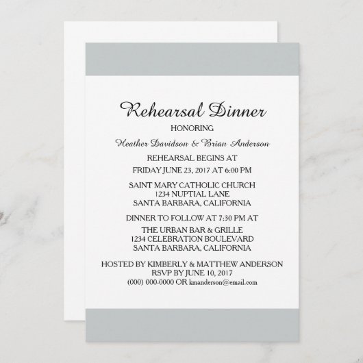 Rehearings Sjabloon Kaart (Voorkant / Achterkant)