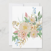 Rehearings Waterverf Coral n Gold Floral Kaart (Achterkant)