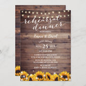 Rehearings zonnebloem Rustic String Lights Kaart (Voorkant / Achterkant)