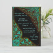 Rehearsal | Art Deco Turquoise en Green Kaart (Staand voorkant)