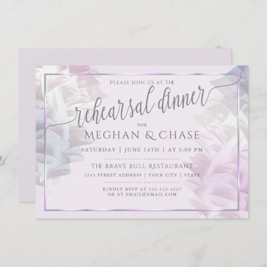 Rehearsal | BOHO Lila Ombré Ruffles Notitiekaartje (Voorkant / Achterkant)