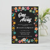 Rehearsal Dinner 70's geïnspireerde florale Kaart (Staand voorkant)