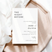 Rehearsal Dinner Align minimalistisch zwart-wit Kaart