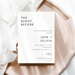 Rehearsal Dinner Align minimalistisch zwart-wit Kaart