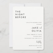 Rehearsal Dinner Align minimalistisch zwart-wit Kaart (Voorkant)