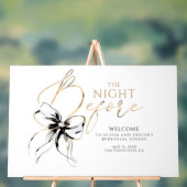Rehearsal Dinner Black Bow Welcome Acryl Bord (Neutraal)