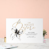 Rehearsal Dinner Black Bow Welcome Acryl Bord (Huwelijk)