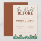 Rehearsal Dinner BOHO Cactus Terracotta Herfst Bur Kaart (Voorkant / Achterkant)