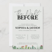 Rehearsal Dinner Cactus Waterverf Sage Garden Kaart (Voorkant)