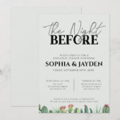 Rehearsal Dinner Cactus Waterverf Sage Garden Kaart (Voorkant / Achterkant)