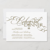 Rehearsal Dinner Classic Scrolls Wedding Uitnodige Kaart (Voorkant)