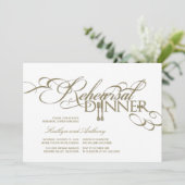 Rehearsal Dinner Classic Scrolls Wedding Uitnodige Kaart (Staand voorkant)