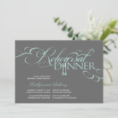 Rehearsal Dinner Classic Scrolls Wedding Uitnodige Kaart (Staand voorkant)