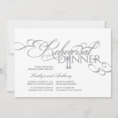 Rehearsal Dinner Classic Scrolls Wedding Uitnodige Kaart (Voorkant)