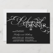 Rehearsal Dinner Classic Scrolls Wedding Uitnodige Kaart (Voorkant)