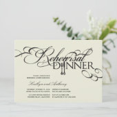 Rehearsal Dinner Classic Scrolls Wedding Uitnodige Kaart (Staand voorkant)
