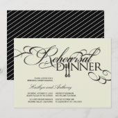 Rehearsal Dinner Classic Scrolls Wedding Uitnodige Kaart (Voorkant / Achterkant)