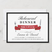 Rehearsal Dinner Classy Red Banner minimalist Kaart (Voorkant)