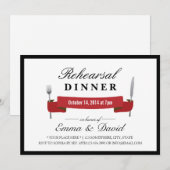 Rehearsal Dinner Classy Red Banner minimalist Kaart (Voorkant / Achterkant)
