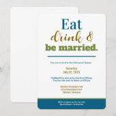 Rehearsal Dinner Eat Drink and Be Married Purple Kaart (Voorkant / Achterkant)