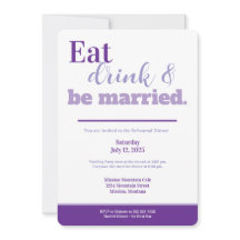 Rehearsal Dinner Eat Drink and Be Married Purple