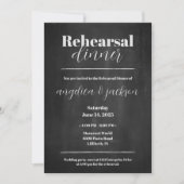 Rehearsal Dinner Elegant Chalkboard Design Kaart (Voorkant)