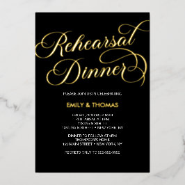 Rehearsal dinner Elegant Foil Invitation Folie Uitnodiging