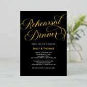 Rehearsal dinner Elegant Foil Invitation Folie Uitnodiging (Staand Voorkant)