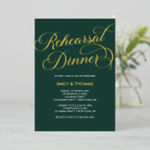 Rehearsal dinner Elegant Invitation Foil Invitatio Folie Uitnodiging (Staand Voorkant)