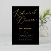 Rehearsal dinner Elegant Invitation Folie Uitnodiging (Staand Voorkant)