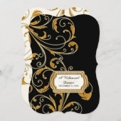 Rehearsal Dinner, Glam Old Hollywood Regency Kaart (Voorkant / Achterkant)