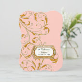 Rehearsal Dinner, Glam Old Hollywood Regency Kaart (Staand voorkant)