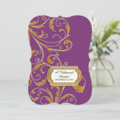 Rehearsal Dinner, Glam Old Hollywood Regency Kaart (Staand voorkant)