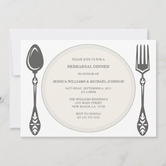 Rehearsal Dinner | Herringbone Kaart (Voorkant)