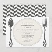 Rehearsal Dinner | Herringbone Kaart (Voorkant / Achterkant)